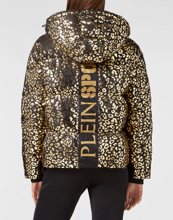 Nylon Puffer Jacket Leopard