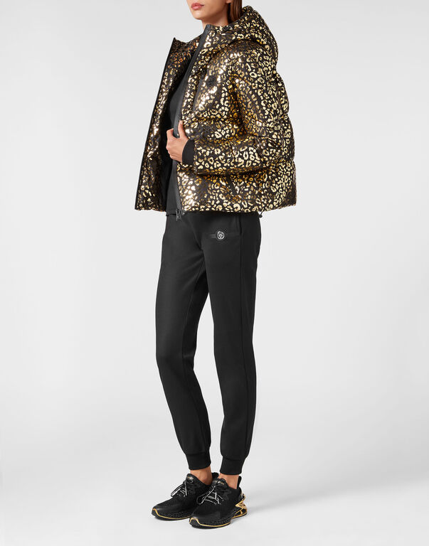 Nylon Puffer Jacket Leopard