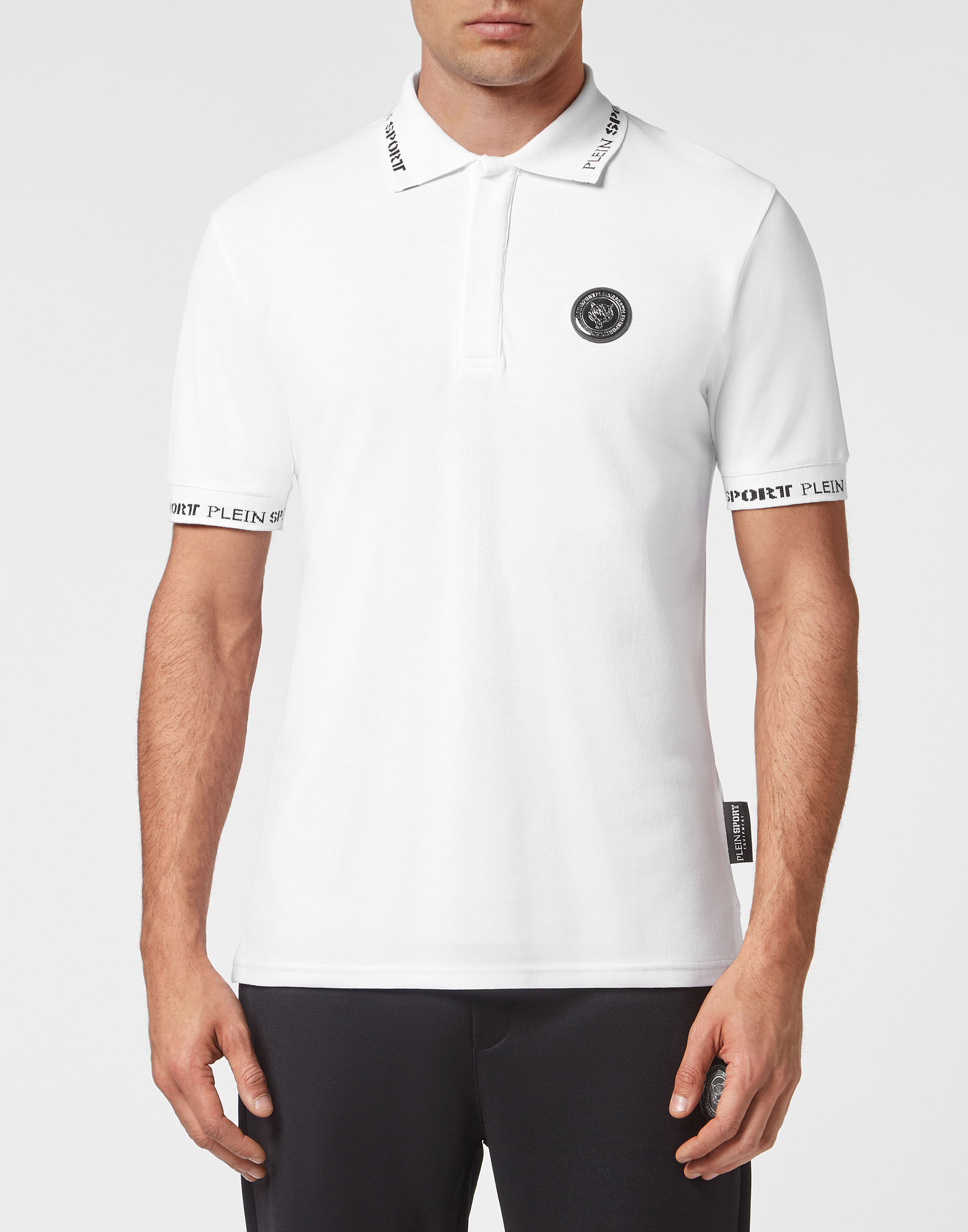 Plein Sport logo-print short-sleeved hoodie - Black