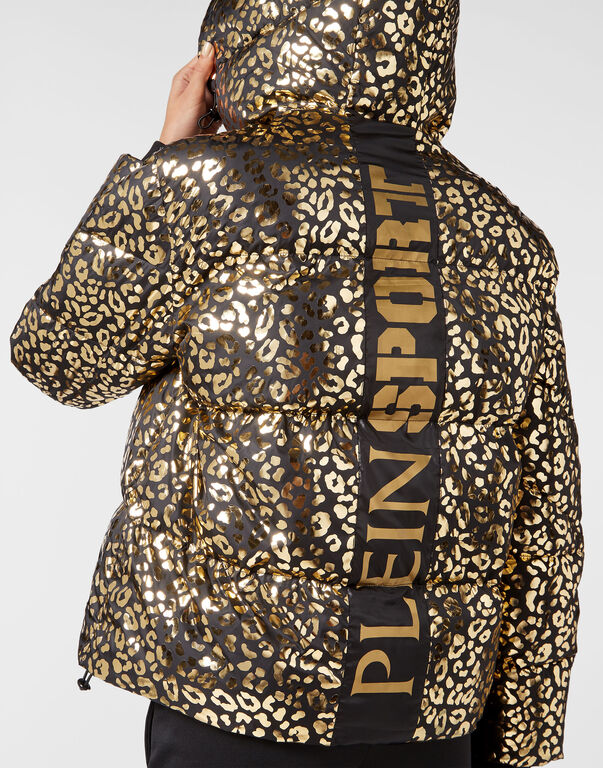 Nylon Puffer Jacket Leopard